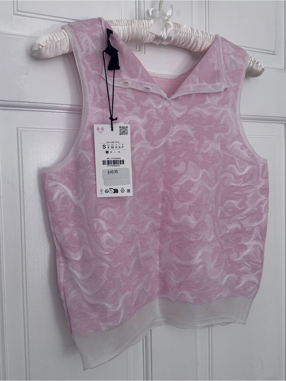 NWT Zara Pink Swirl Top Small - Picture 4 of 6